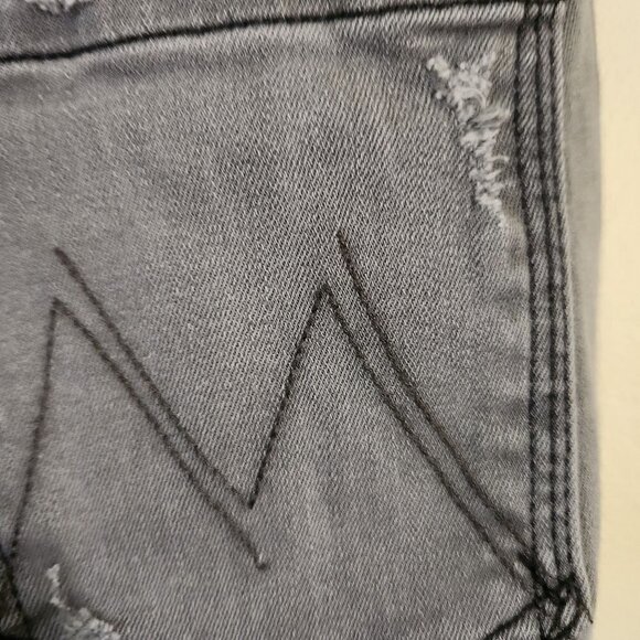 Mother The Looker Ankle Gray Skinny Jeans Burned Out Lanterns Size 27 - Picture 8 of 12